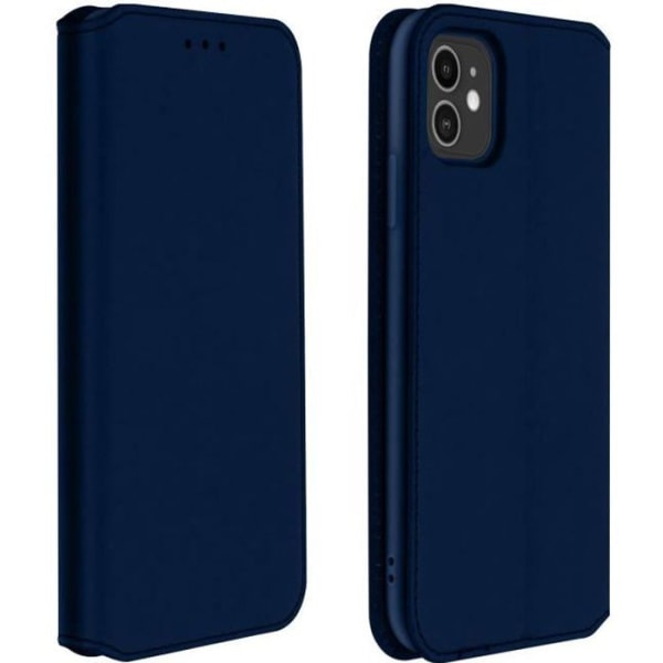 iPhone 11 -kotelo - AVIZAR - Folio-lompakkokotelo - Eko-nahka - Jalustatoiminto - Midnight Blue Blå
