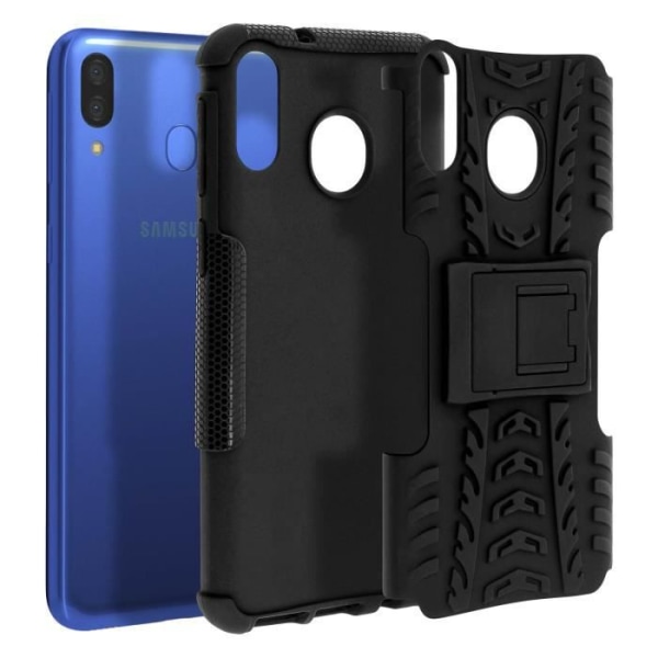 Galaxy M20 Cover Hybrid Protection Hård Blød Video Support Sort