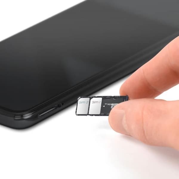 Erstatnings SIM-kort skuffe - Samsung Galaxy A04s - Sort - Dual Nano SIM + Micro-SD Svart
