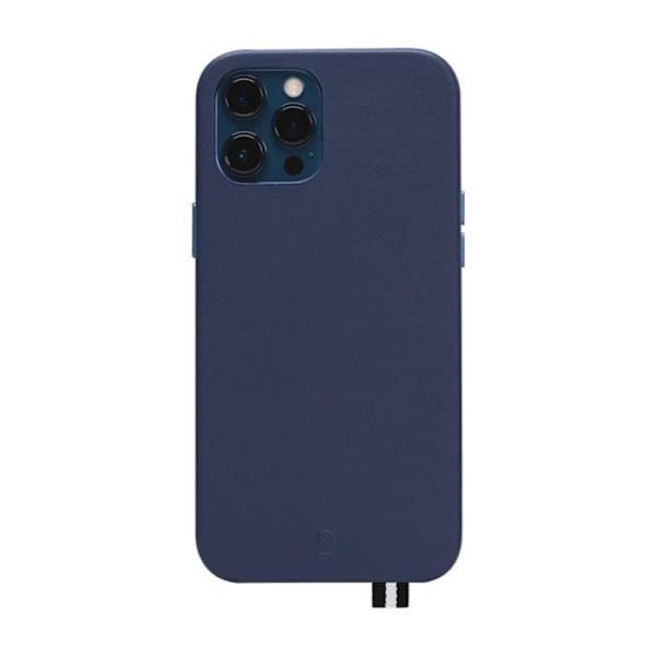 Hårt blått läderfodral för iPhone 12/12 Pro ARTEFAKT - Stil och elegans - Optimalt skydd Blå