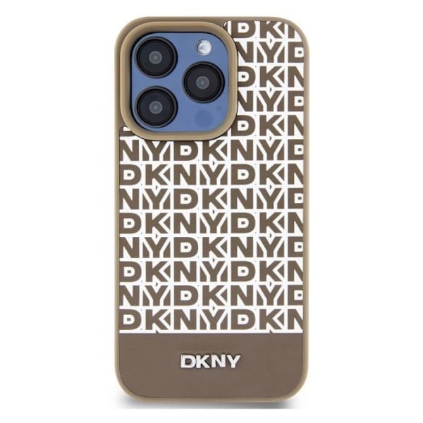 DKNY Ruskea MagSafe-alareunalla varustettu suojakotelo iPhone 13 Pro Max:lle Vit