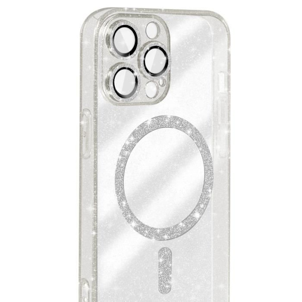 MagSafe Fodral till iPhone 14 Pro Max Transparent Glitter Silikon - AVIZAR - Halvstyvt - Syntetiskt - Blandat Transparent
