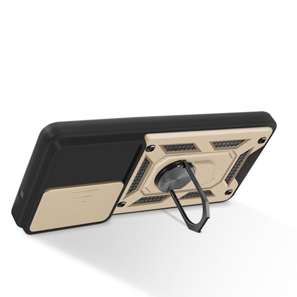 Coque til Samsung S25 Edge Ring Støtte med Kamera Beskyttelse Mayaxess Guld Gul