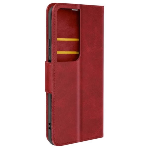 Taske til Honor 90 Smart - AVIZAR - Flip Wallet Support-håndledsrem - Rød - Halvstiv - Glat Röd