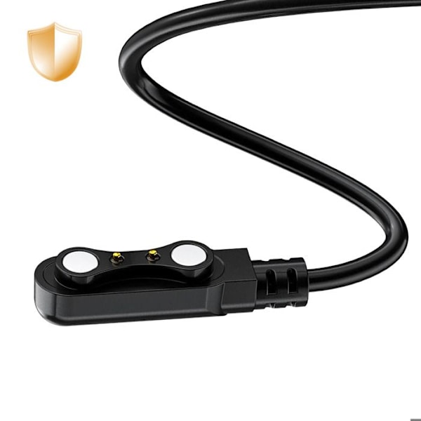 Magnetisk Kabel til SmartWatch Dobbelt Stik USB-Stik 60cm Hoko Sort Svart
