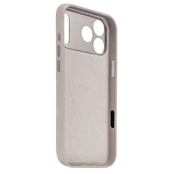 Coque Magsafe - DEKODET - iPhone 17 Pro - Læder af fuld flor - Stødabsorberende - Beige beige