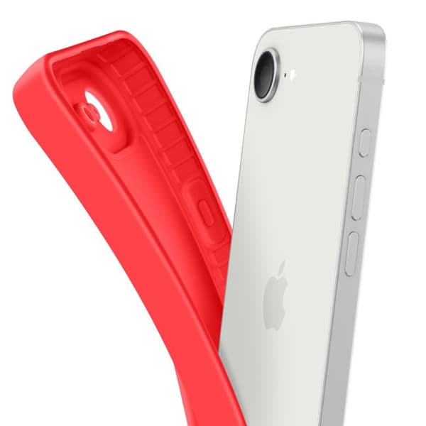 Coque - AVIZAR - iPhone 16e - Blødt Silikone - Rød - Elegant Röd