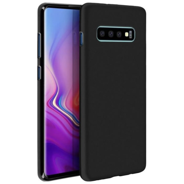 Etui - AVIZAR - Galaxy S10 Plus - Silikone Gel - Mat Sort - Fleksibel og modstandsdygtig Svart