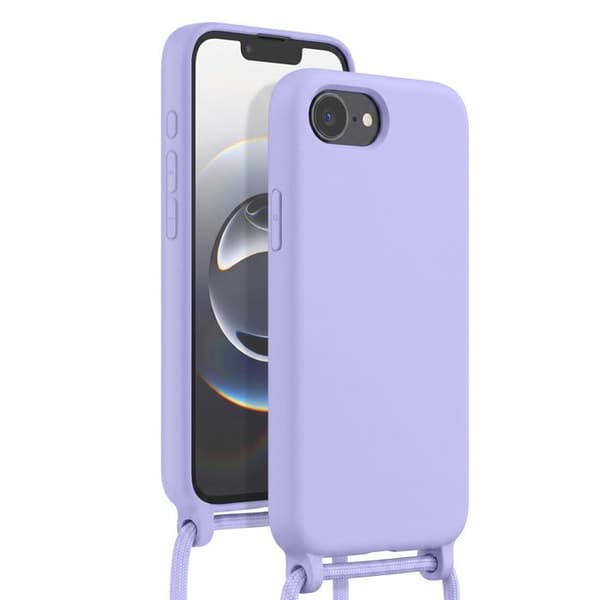Siliconfodral för iPhone 17 med justerbar flätad nylonrem i lavendel Violett