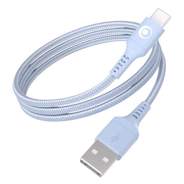 USB-A til USB-C kabel - BigBen - 1,2m - FastCharge 15W - 3A - Nylon Vævet Blå