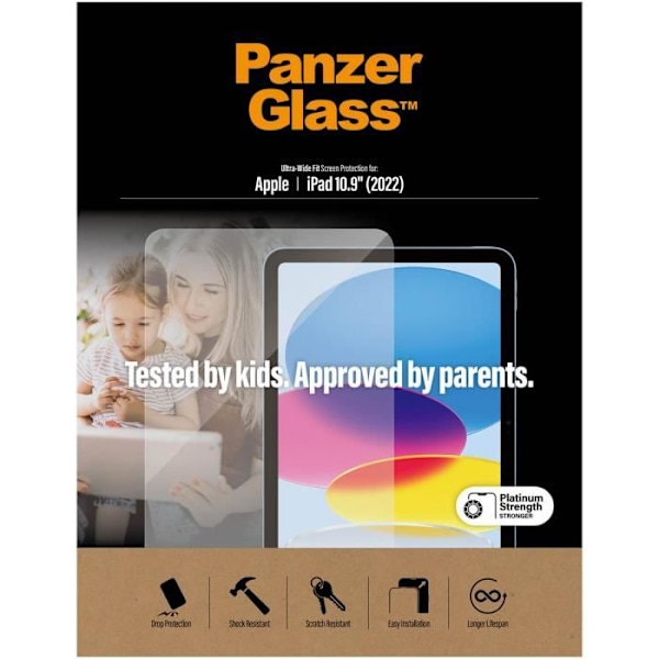 iPad 10.9 (2022) Skærmbeskytter i hærdet glas - PANZER GLAS - Gennemsigtig - Glas