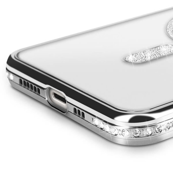Coque Diamant för iPhone 14 Pro MagSafe Kontur Strass Silver Grå