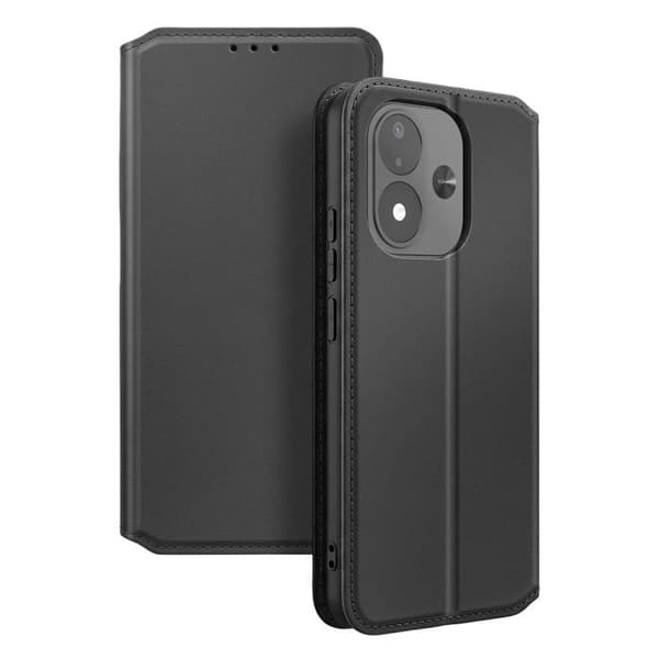 Kansilaukku Redmi Note 17:lle, tuki-toiminto, klassinen malli, musta Svart