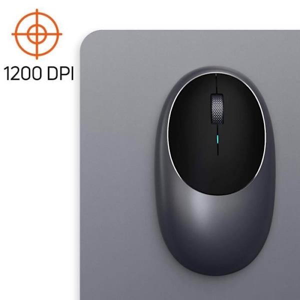 Bluetooth-mus Ergonomisk design Uppladdningsbar USB-C M1 Satechi Space Grey Grå