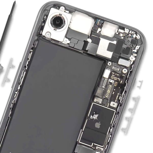 Sats med sidoknappar för iPhone 16 Power Volume Action Vit Vit