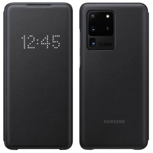 Samsung Galaxy S20 Ultra Flip Fodral Translucent Led View Cover Original Svart