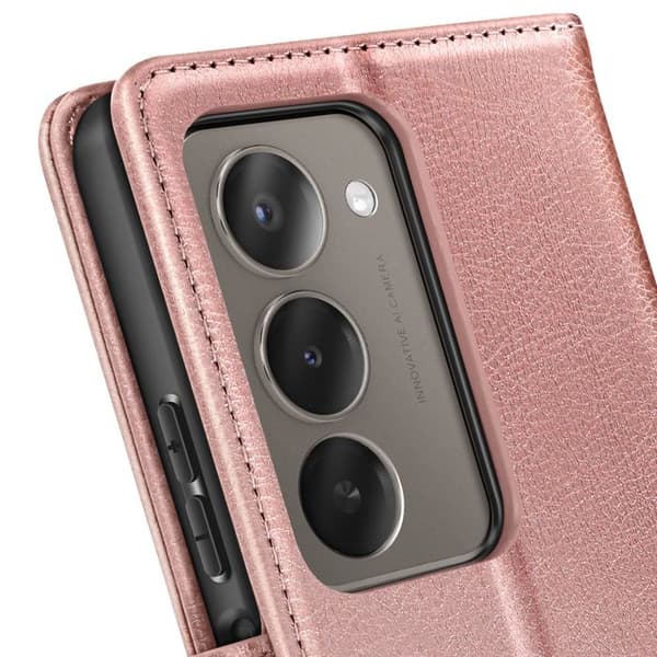 Plånboksfodral - AVIZAR - Xiaomi Redmi 15 5G - Rosa - Texturerad - Ställfunktion Ros