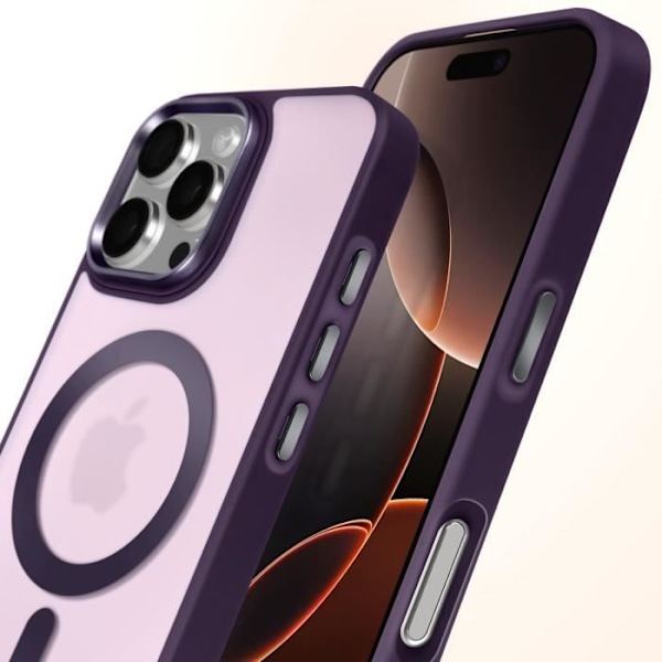 MagSafe-kuori iPhone 16 Pro Matta Frosted Takapuoli Violetti Reuna Lila