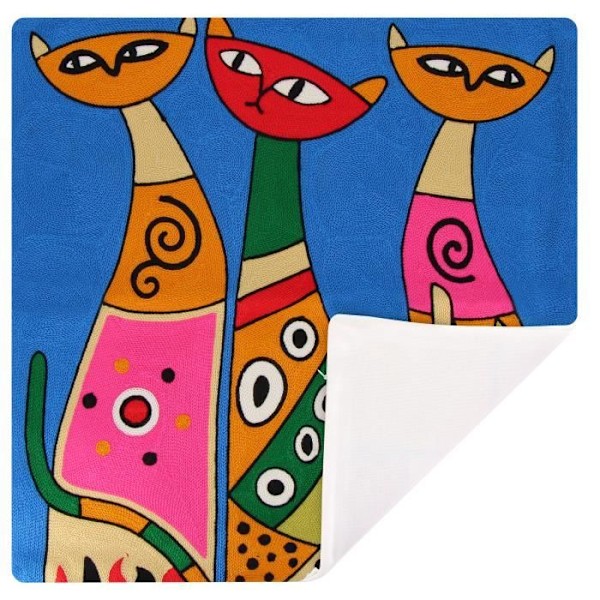 Set om 2 Kuddfodral 45x45 cm Broderade Art Divina Flerfärgad
