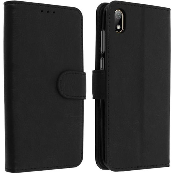 Plånboksfodral - AVIZAR - Huawei Y5 2019 - Svart - Mjuk skal - Videostöd Svart