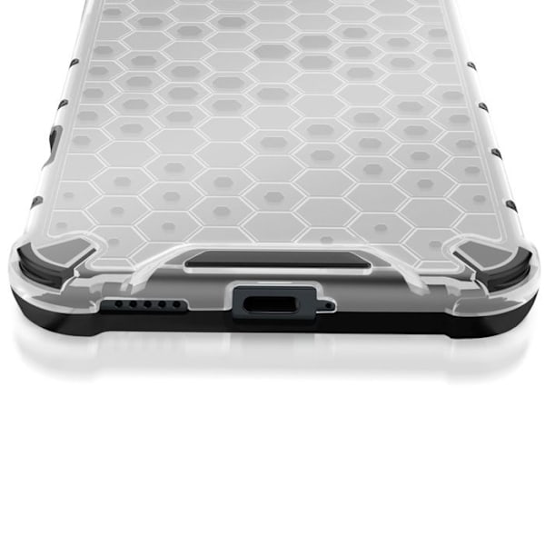 Coque Antichoc Honor 400 Lite vahvistetuilla kulmilla ja kohokuvioidulla suunnittelulla Valkoinen