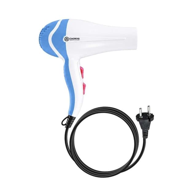 Effektiv Hårfön 1000W med Concentrator Munstycke och DC Motor Vit / Blå Vit