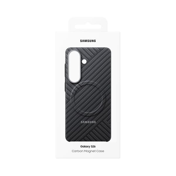MagSafe-skal - SAMSUNG - Galaxy S26 - Kolfiber-effekt - Stötsäker - Magnetring Grå