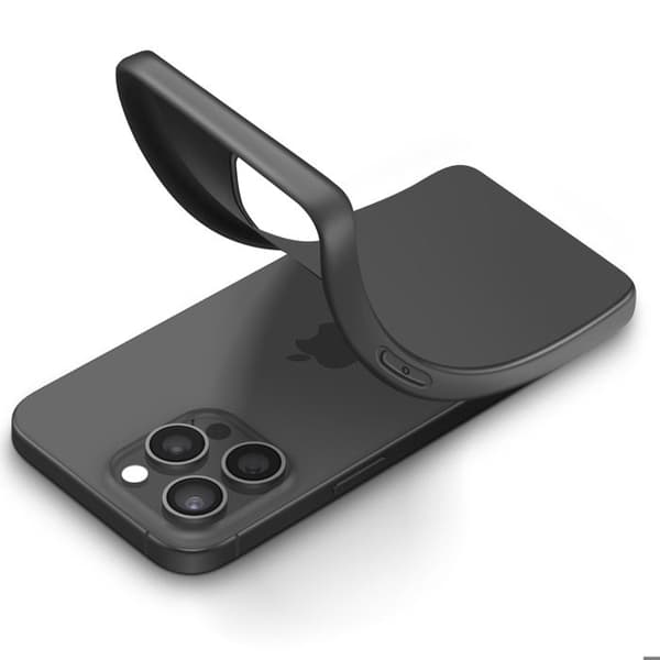 Silicone Cover til iPhone 15 Pro Max med Diskret Stødbeskyttelse Mayaxess Sort Svart