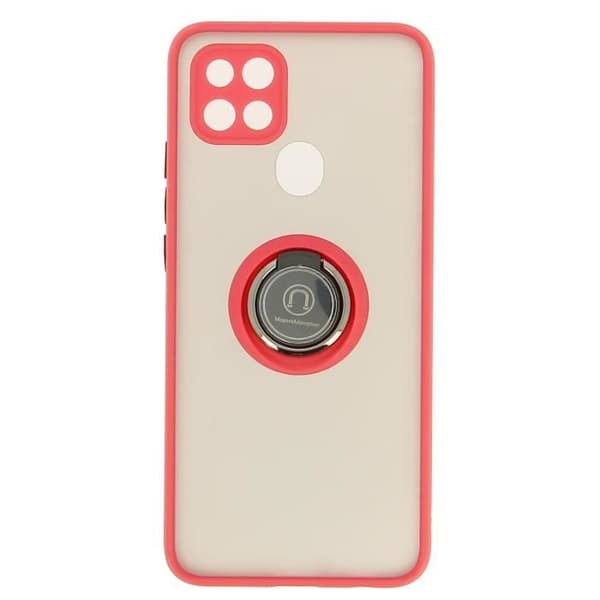 Coque - Oppo - A15 - Bi-material - Metallring - Videostöd Röd