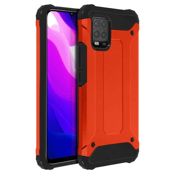 Xiaomi Mi 10 Lite Hybrid Case Relief Design Anti-fall Röd