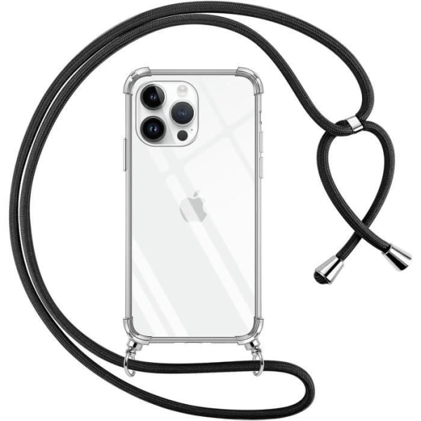 Fodral till Iphone 14 Pro Max med snodd, genomskinligt silikonfodral med justerbart anti-fall halsbandsfodral för Iphone 1[H2044]