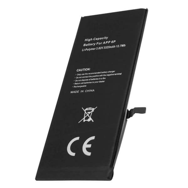 Li-Polymer batteri 3,82V til smartphone iPhone 6 Plus kompatibel 616-0765 sort Svart