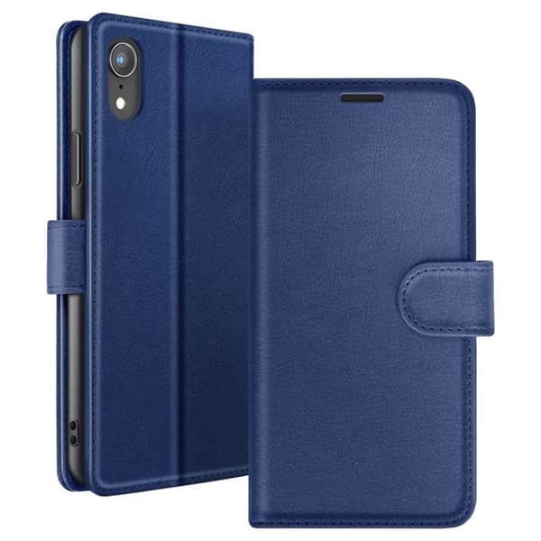 Plånboksfodral - ZANAÉ - iPhone XR - Mörkblå - Videostöd - Magnetflik Blå