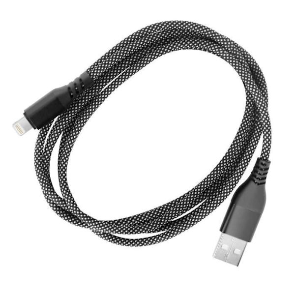 USB-Lightning-kaapeli - MOXIE - 1,2 m - Punottu nailon - Yhteensopiva iPhone 14/13/12/11/X - 15 W pikalataus Svart