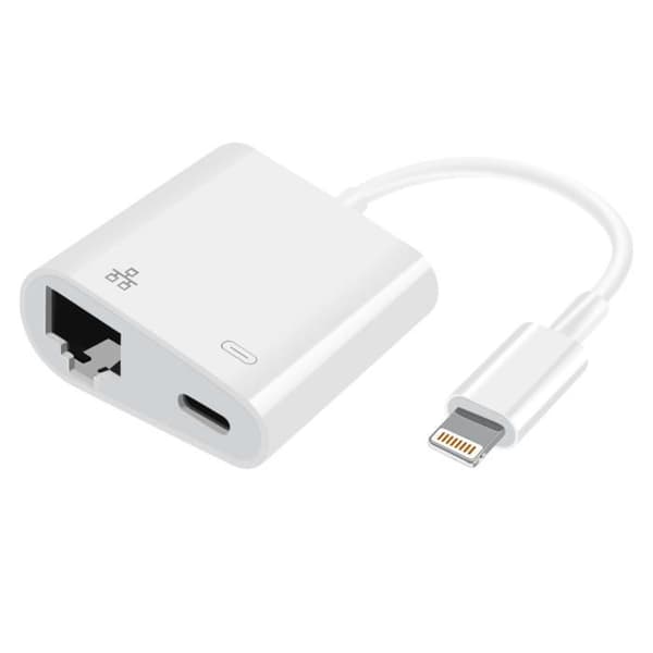 Lightning till Ethernet-adapter - Vit - 10/100LAN - Plug and Play - Kompakt design - 16cm