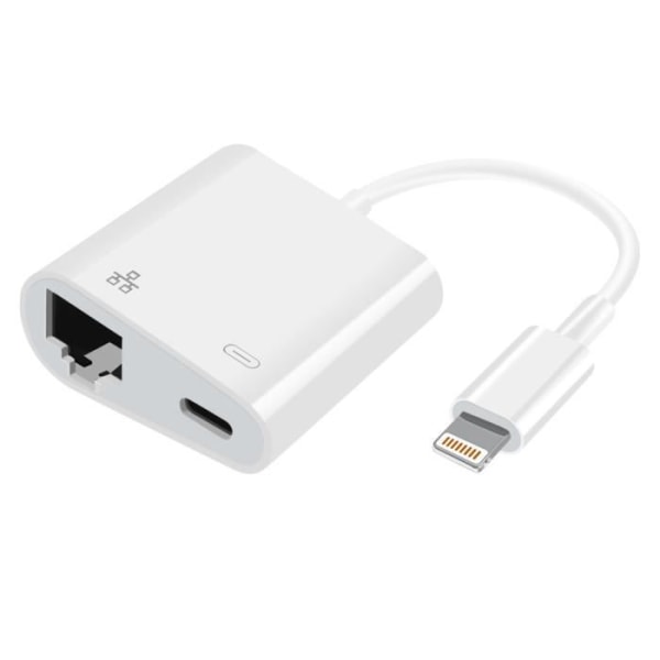 Lightning to Ethernet -sovitin - Valkoinen - 10/100LAN - Ethernet - Plug and Play - Kompakti muotoilu