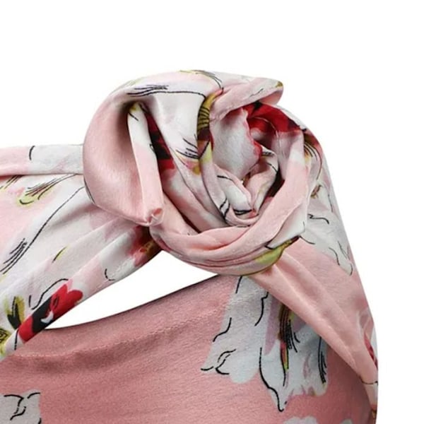 Kukallinen Vaaleanpunainen Puuvillapanta-tyylinen Turbaani Hiuksille Rosa