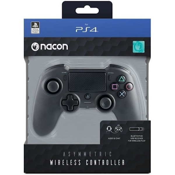 NACON Asymmetric Wireless Game Controller PS4:lle - musta sort