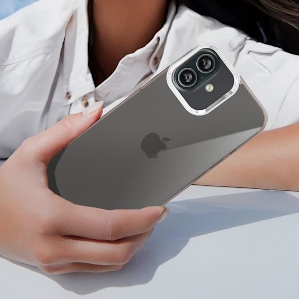 Fodral till iPhone 16 - AVIZAR - Mjuk - Smoke Finish - Black Metallic Camera Contour Svart