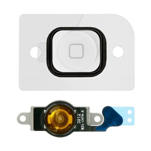 Hjemmeknap Komplet - AVIZAR - iPhone 5 - Hvid - Forbindelsessløjfe - Nem udskiftning Vit