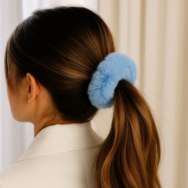 Chouchou - AVIZAR - Klassisk - Fluffy Pels - Blå - Kvinde Blå