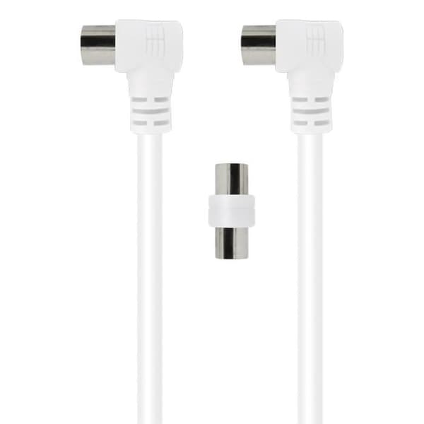Kabel TV Koaksial - Strøm - 2m - 9,52mm - Han/Hun - Han/Han Adapter