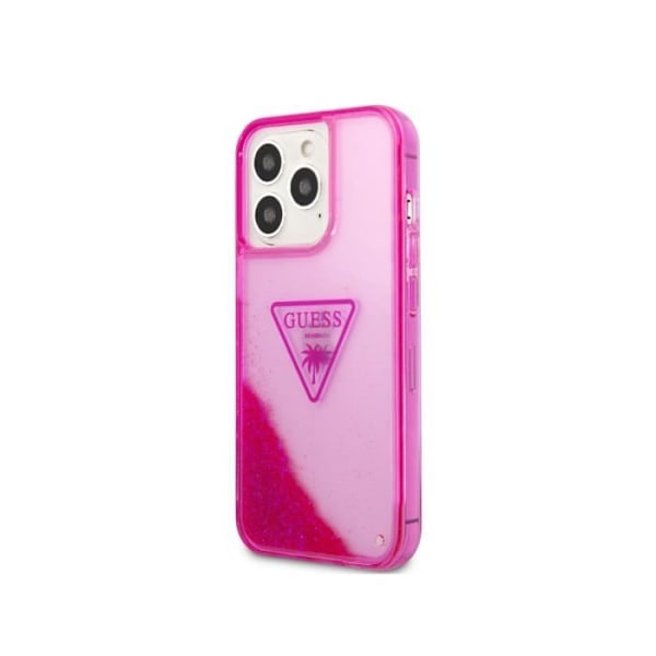 Guess Pink Glitter Palm Apple iPhone 14 Pro Max -kotelo Rosa