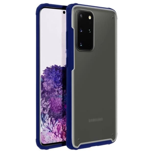 Cover - ADVARSEL - Galaxy S20 Plus - Forstærkede hjørner - Stødabsorberende - Mørkeblå Midnattsblå