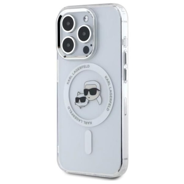Coque MagSafe Karl Lagerfeld IML Metal Karl & Choupette til iPhone 15 Pro Max (Hvid) vit