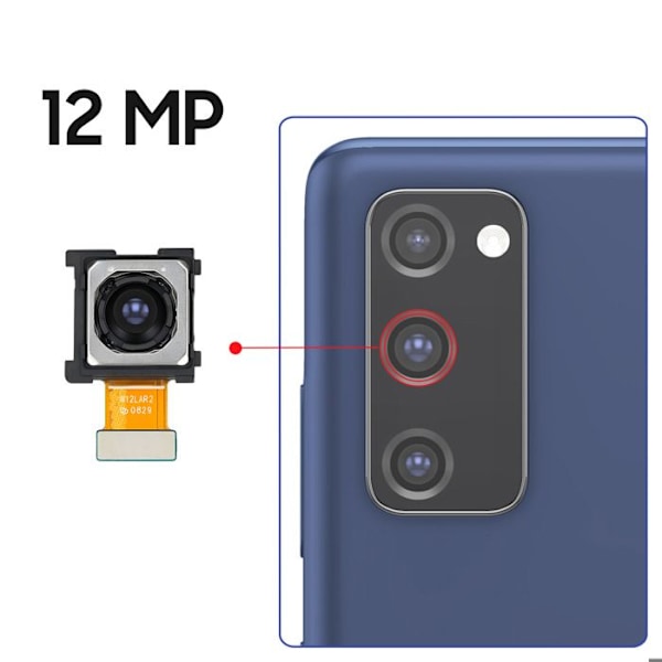 Bagkamera - AVIZAR - Galaxy S20 FE 4G - 12MP - Klar til installation - Grå Grå