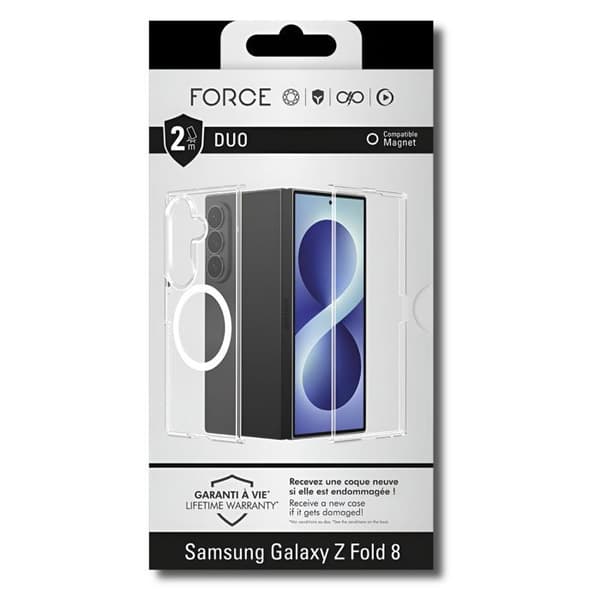 Helcover til Galaxy Z Fold 8 Magnetisk Stødabsorberende 2m Styrke Transparent Vit