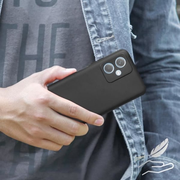Etui til Xiaomi Redmi Note 12 - AVIZAR - Sort blød silikone og sort hærdet glas
