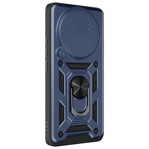 Coque - Mayaxess - Xiaomi Redmi Note 14 Pro/Pro Plus - Stöttålig - Ställring - Mörkblå Blå