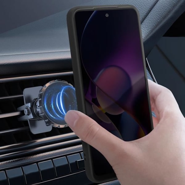 Smartphonefodral - AVIZAR - Motorola Moto G54 - Metallring - Videostöd - Svart Svart